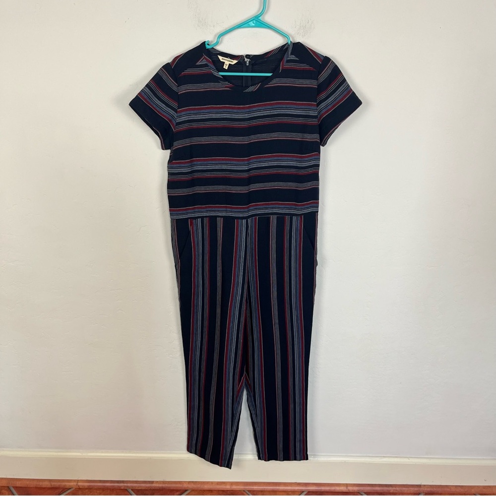 Bridge & Burn Stripe Scoop Neck Jumpsuit
